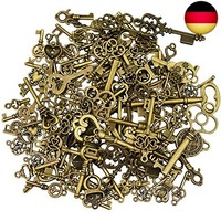 125 StüCk Antike Bronze Vintage Skelett SchlüSsel AnhäNger Diy Halskette An