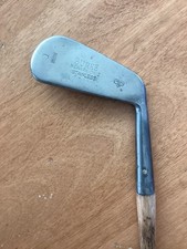 Antique Hickory Wood Shaft Burke Stainless 1 Iron D4 Golf Club 20 Loft