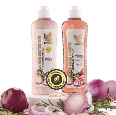 NATURAL SANT - Onion Biotin and Rosemary Shampoo & Treatment Set for Stronger...