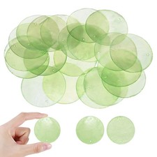30Pcs Round Capiz Sea Shells, 50mm Shell Pieces for Wind Chimes Green 