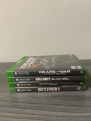 Xbox One Game Lot Bundle 4 Games Black Ops III Battlefield 1 Quantum Break Gears