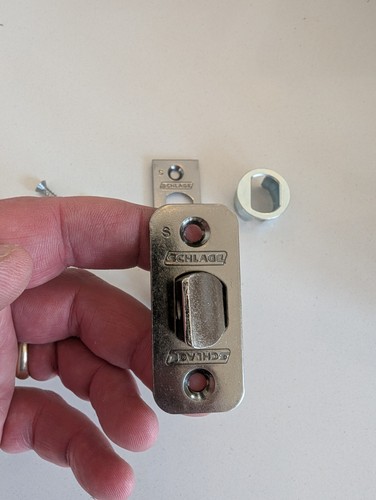 NEW SCHLAGE F-SERIES TRIPLE OPTION LATCH FOR PASSAGE / PRIVACY NICKEL FACEPLATE - Picture 2 of 2