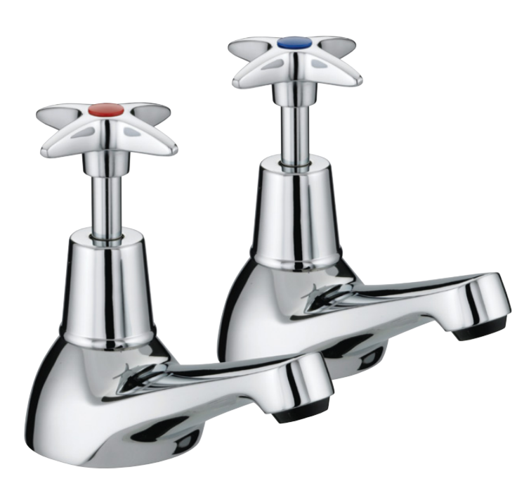 Bristan VAX 3/4 C 5412 Cross Head Top Bath Taps 3/4"" Chrome Plated Pair BNIB
