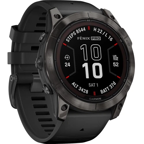 Garmin - Fenix 7X Pro Sapphire Solar Edition W/ Black Band