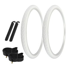 PRO TIRES 700 x 40 White P-1134 W/TUBES TIRE LEVERS 33mm Schrader Valve