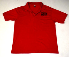 Vintage polo Shirt Gildan Size L Y2K Cherry Red Embroidered Snappy Liquor