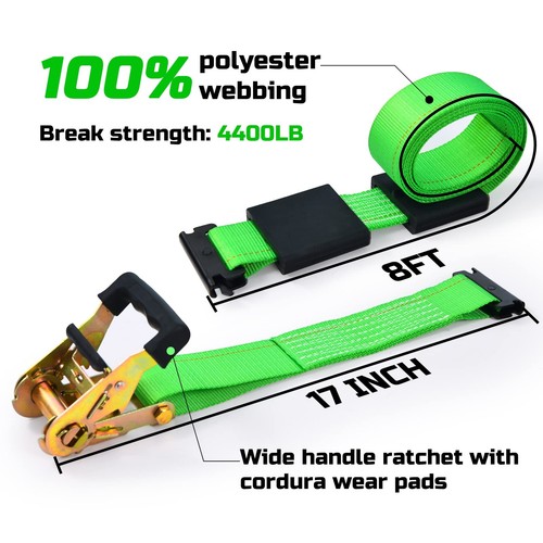 Wheel Chock Tie-Down Kit with Rubber Blocks, (4,400lb Break Strength) Heavy D... - Bild 4 von 7