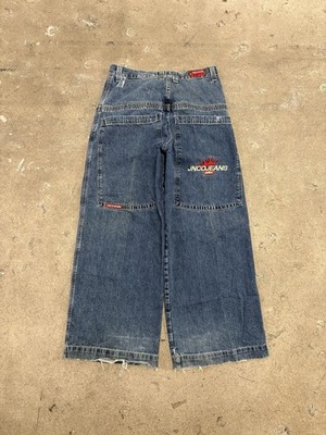 ジンコ jnco jeans pants36サイズ 90s JNCO Jeans Wide-Leg Blue Denim Embroidered Logo quad pocket Sz