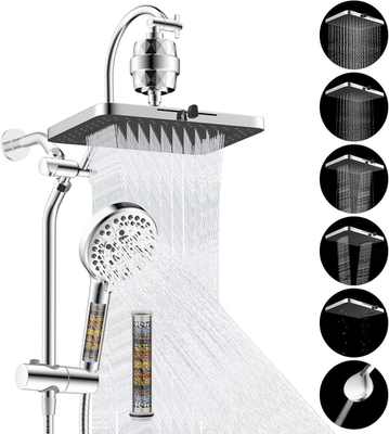 #ad 5 Spray Filtered Rainfall Shower Head Combo High Pressure 13#x27;#x27; Showerhead with $239.99