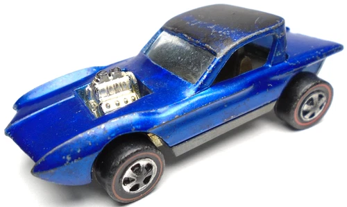 1968 HOT WHEELS HW REDLINE PYTHON BLUE 1:64 DIECAST 2 1/2" CAR W/ BLACK TOP USA