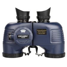 Marine Binoculars 10x50 Waterproof with Compass Rangefinder BAK4 for Adults