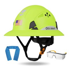 Full Brim Hard Hat ANSI Z89.1 Type 1  OSHA Certified Safety Helmet with Glas...