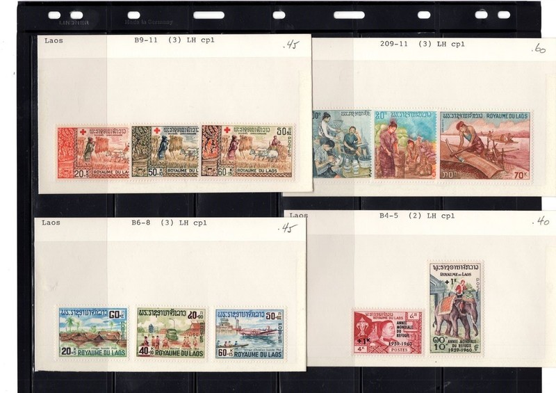 BH GOLDPATH: LAOS STAMP, CAT VALUE $1.90, #B9-11, #209-11, #B6- BHS_001_183_8
