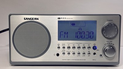 Sangean WR-2 FM RDS AM Digital Receiver Oak Cabinet Tuning Radio Tested Working