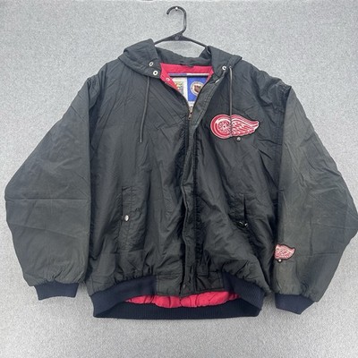 Vintage Detroit Red Wings Zip Up Jacket 90s Double Sided Embroidered Size M
