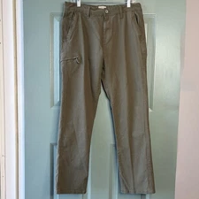 Weatherproof Vintage Mens 34x31 Pant Olive Canvas Relaxed Fit Outdoors Hiking