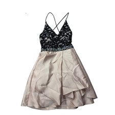 By & By Blush Size 1 Pink Black Sequin Lace Homecoming Dress Pockets Size 1