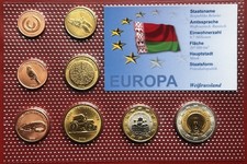Belarus 2008 1 Cent - €2 Euro Pattern Essai Probe Coin Set - Sealed Pack