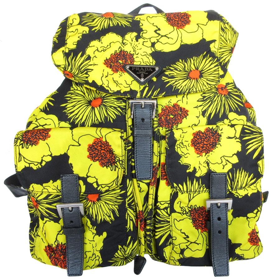 PRADA Authentic Bag Flower Pattern Backpack Nylon… - image 1