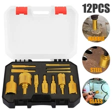 12pcs Diamond Hole Saw Drill Bit Set Maker Cutter Glass Ceramic Tile Porcelain