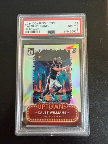 2024 Donruss Optic Caleb Williams RC Uptown Rookie SSP Case Hit PSA 8!!