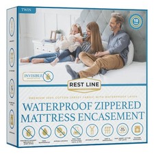 Twin Size 39x75  Premium Waterproof Zippered Mattress Encasement, 100 Cot