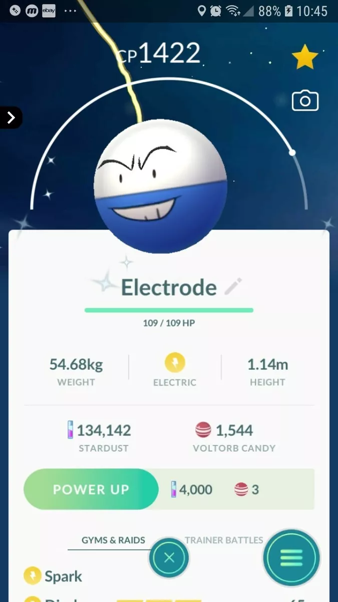 Pokemon Shiny voltorb Registered Only Trade Go