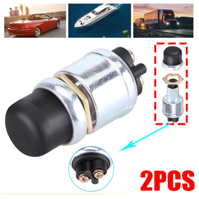 2PCS 12 Volt DC Heavy-Duty Start Momentary Push-Button Starter Switch 50A