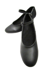 THEATRICALS BLACK LEATHR-Sole DANCE Latin SalsaTango Ballrom MARY-JANE 10M