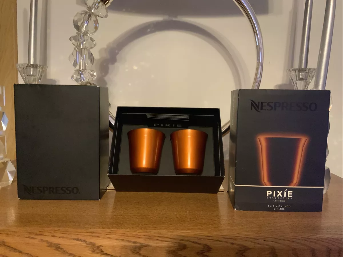 2 NESPRESSO Pixie Lungo stainless steel cups