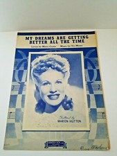 Vintage Sheet Music My Dreams Are Getting Better All The Time Marion Hutton 1944