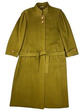 Steinbock Himalaya Loden Green Wool Overcoat Long Ladies Size Uk 12