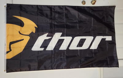 THOR Torsten Hallman Logo Flag Banner 3x5 ft Mancave Garage Flag MX/SX