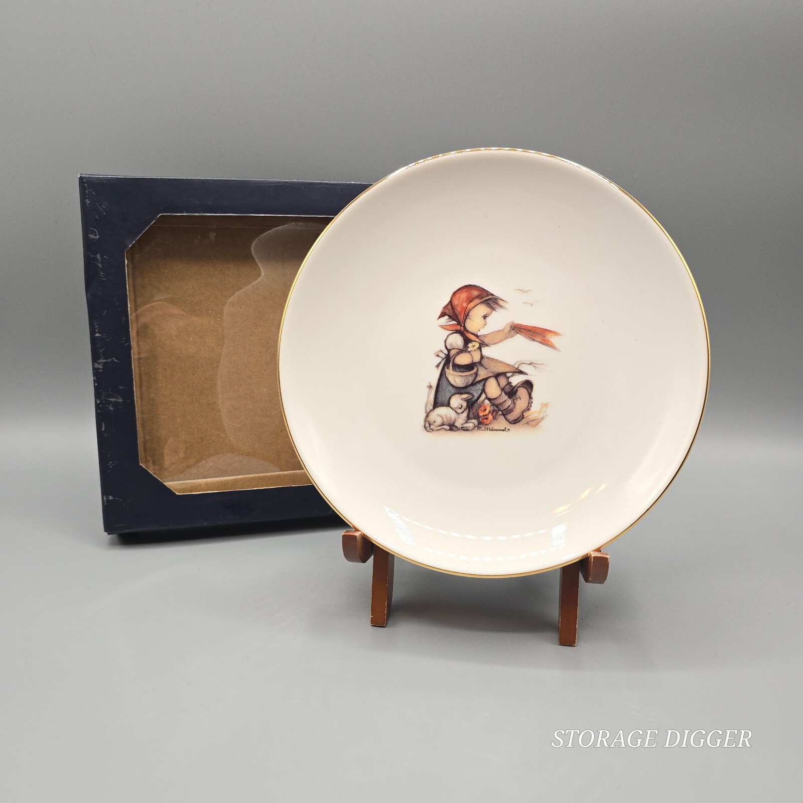 VTG NEW MJ Hummel Reutter Porzellan Farewell Wall Plate, Original Box, Germany