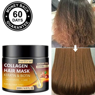 ORIGINAL Nuttrel Hair Repair Mask Argan Oil Conditioning Collagen Keratin Detox