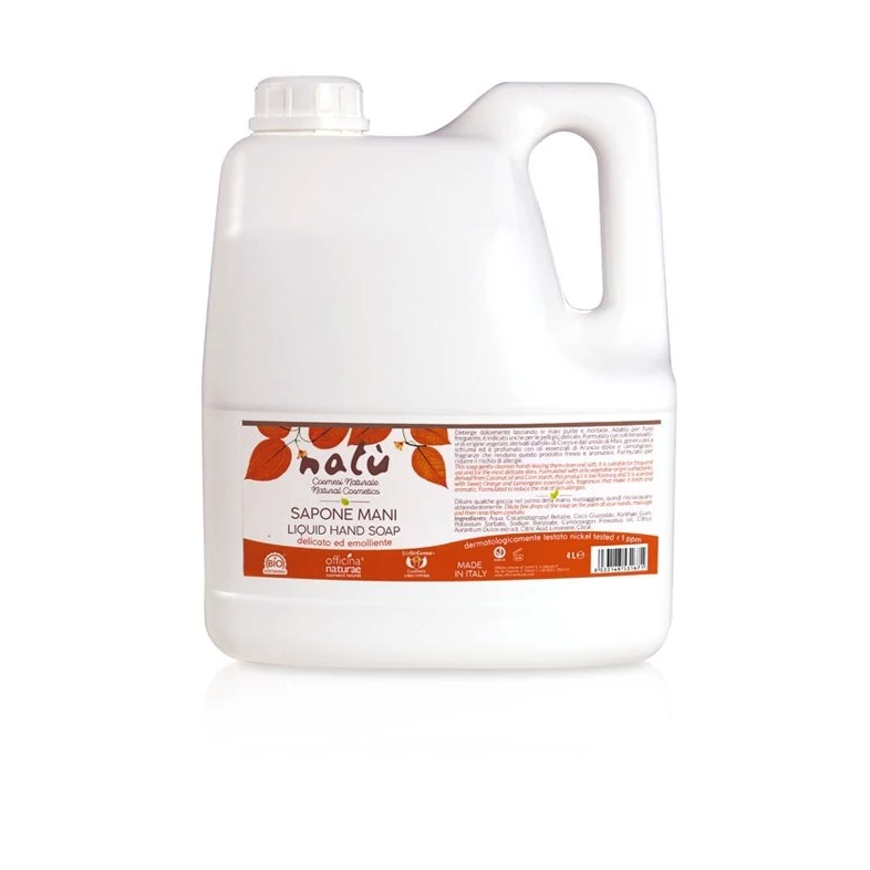 Officina Naturae Sapone Mani Delicato ed Emmoliente 4 litri Bio Vegano