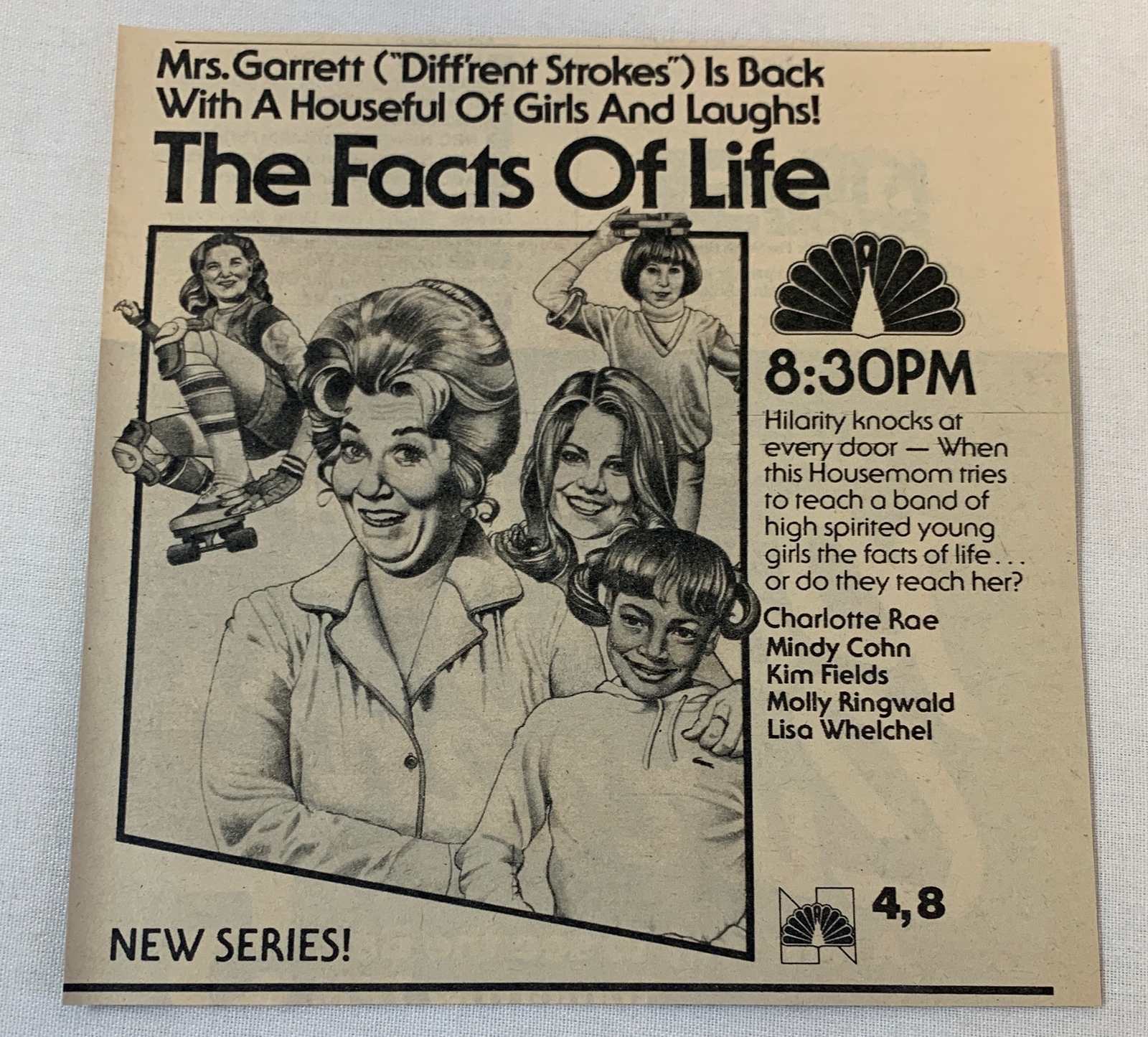 1980 NBC tv ad~ THE FACTS OF LIFE new series~ ~ Charlotte Rae, Molly Ringwald