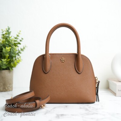NWT Tory Burch Emerson Mini Dome Satchel Crossbody in Moose