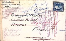 Envelope 1919 Chateau Briand Hyères France