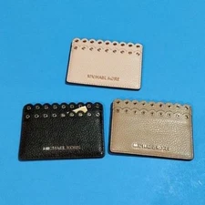 Michael Michael Kors Scalloped Eyelet Card Holder NWT Leather ASSORTED COLOR