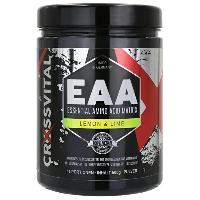 EAA PULVER I CROSSVITAL I LEMON & LIME I 500g I MEGA GESCHMACK I MADE IN GERMANY