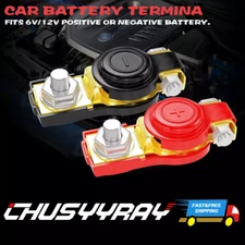 2x Car Battery Cable Terminal Clamp Connectors Negatives and Positive Copper