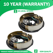 10 X 2-14 Trailer Electric Brake Assembly 4 Hole Mounting For 3500 Lbs 2pcs