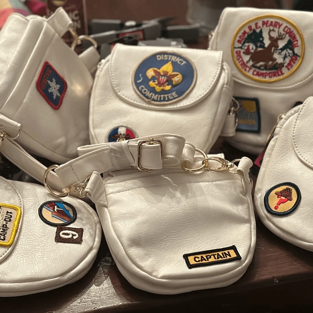 Belt Bag Crossbody Utility Bag Vtg Embroidery Patches White Purse Fanny Pack Wes