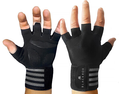 BLACKROX Fitnesshandschuhe V1 Schwarz M Gymhandschuhe Krafttraining Bodybuilding