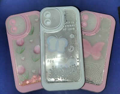 Butterfly/Flower Glitter Case