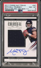 True 1/1 Mitchell Trubisky 2017 National Treasures On Card Auto Relic Rookie PSA