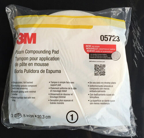 For 3M 5723 05723 Foam Compounding Pad Single Sided Flat Back (2 Pads)