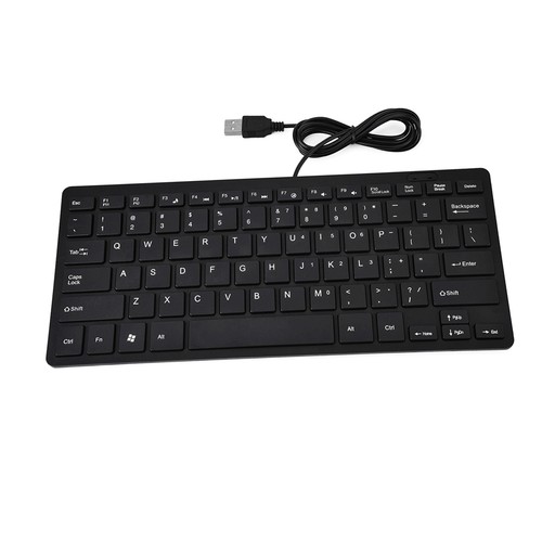 Black 78 Keys Ultra Thin Mini USB Wired Keyboard For Desktop Computer Laptop Set - Picture 20 of 22