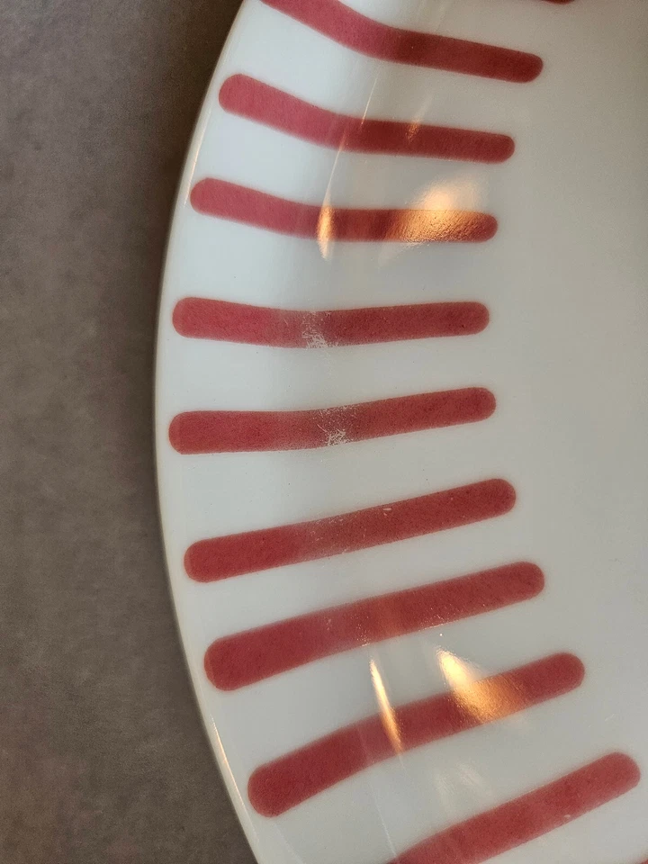 vintage 3x Teller Kuchenteller  D 19,3 cm Melitta Zürich Streifen Rot Porzellan - Bild 3 von 4